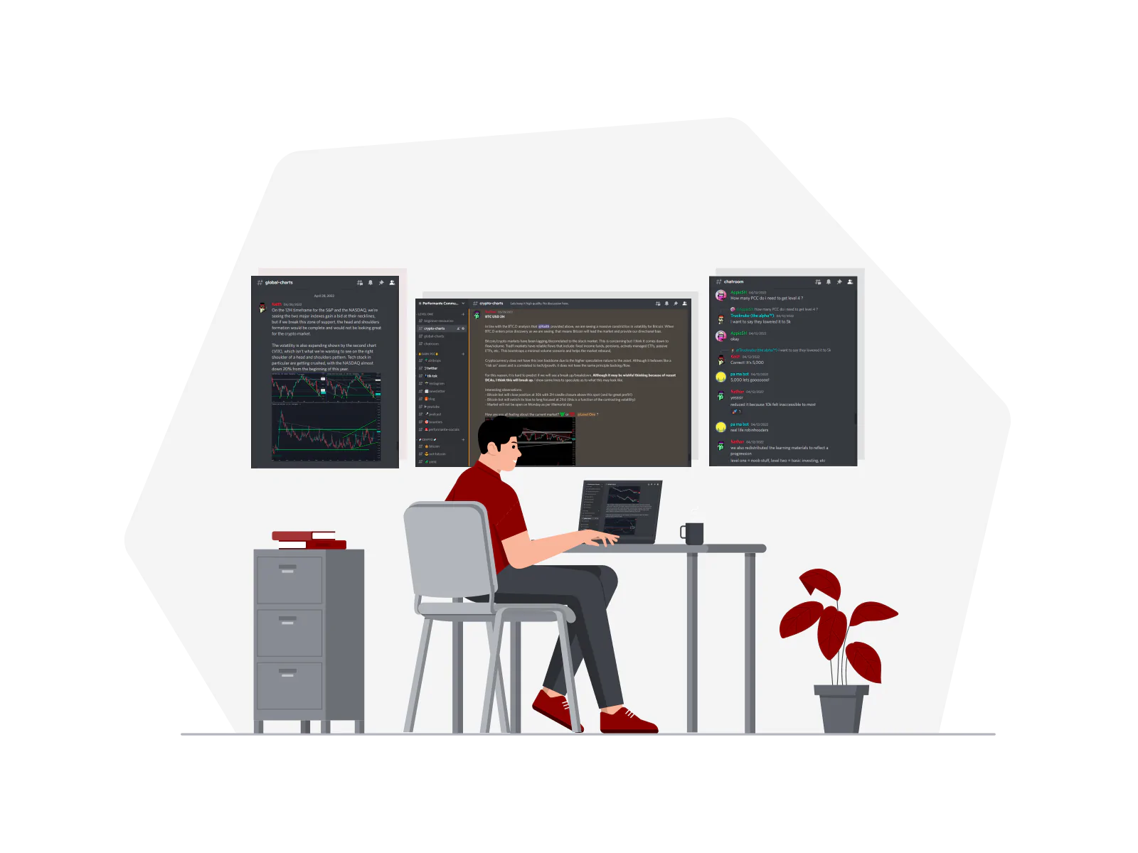 Man on computer visiting the PCC Discord